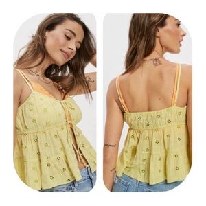 American Eagle tie front eyelet lace cami tank top sleeveless top